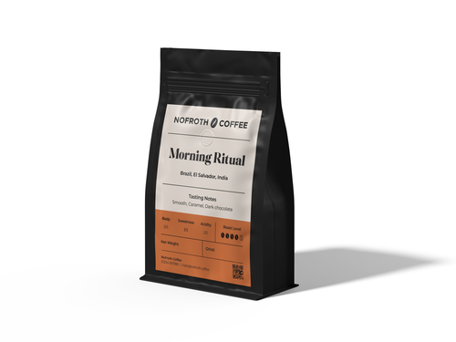 Nofroth Coffee 'Morning Ritual' coffee bag on a white background